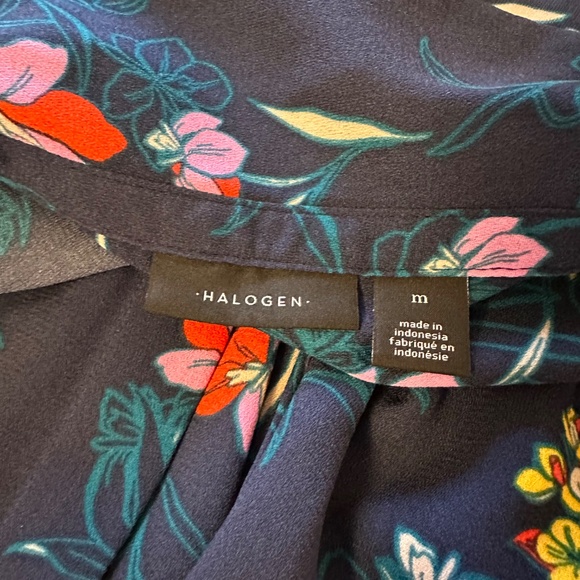 Halogen Floral Button Down Flowy Blouse | Size Medium - Picture 6 of 9